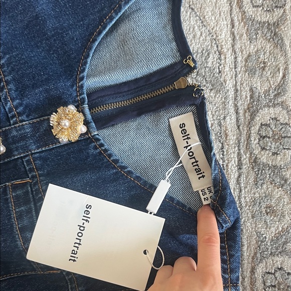 Self-Portrait Blue Denim Dress - Picture 4 of 9